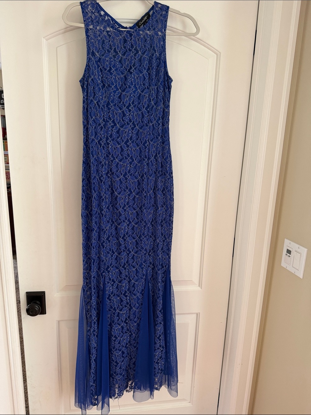 Candalite Blue Lace Dress Mermaid Silhouette SzS